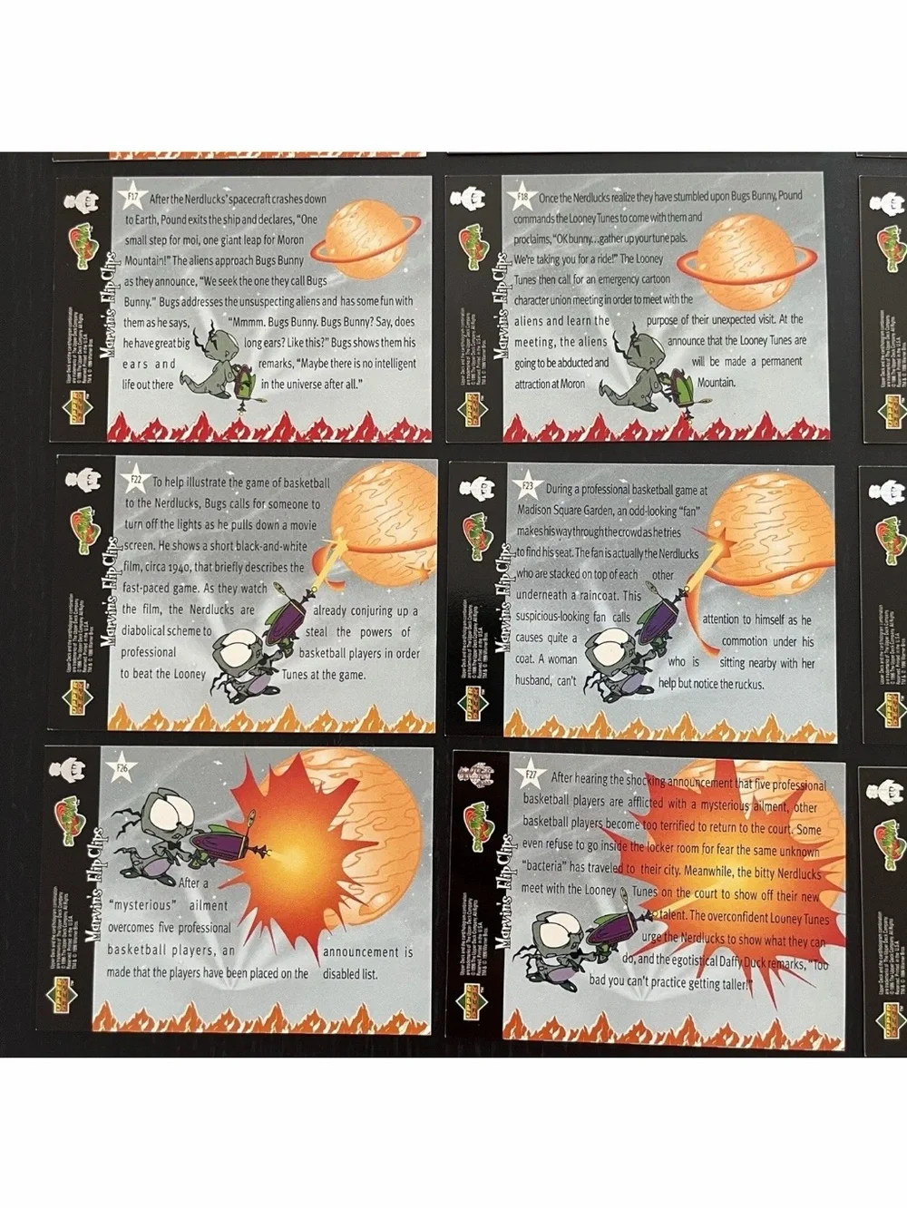 1996 Upper Deck Space Jam Marvins Flip Clips 24 Cards